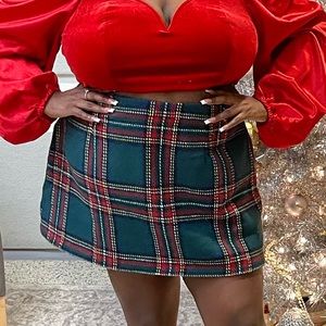 Plus Size Plaid Skirt